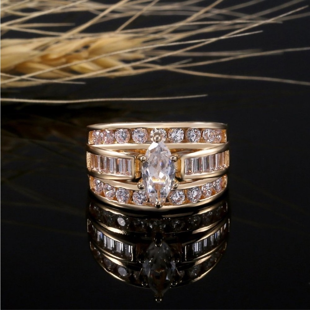 New Gorgeous Three-Row Diamond Engagement Ring - Picture 6 of 6